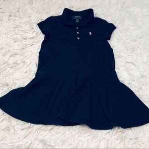 SOLD Polo Ralph Lauren navy Blue cotton girls dress